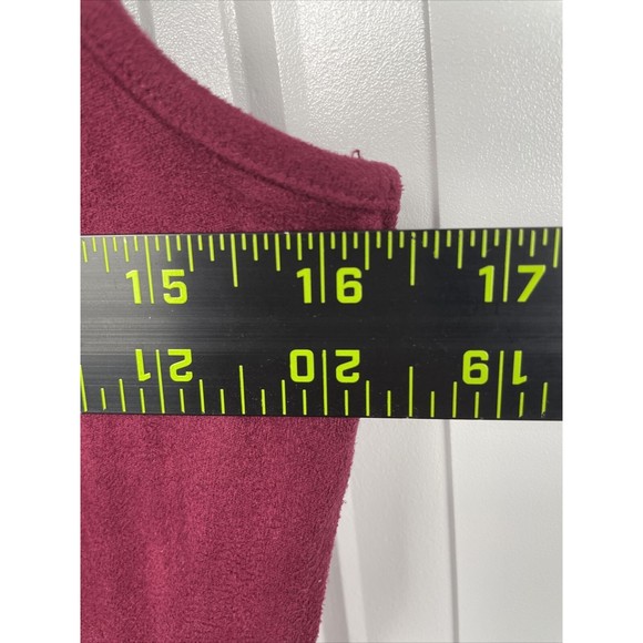 Apt 9 Womens Faux Suede Dress Size 4 Eyelet Sleeveless Zip Red - Picture 9 of 9